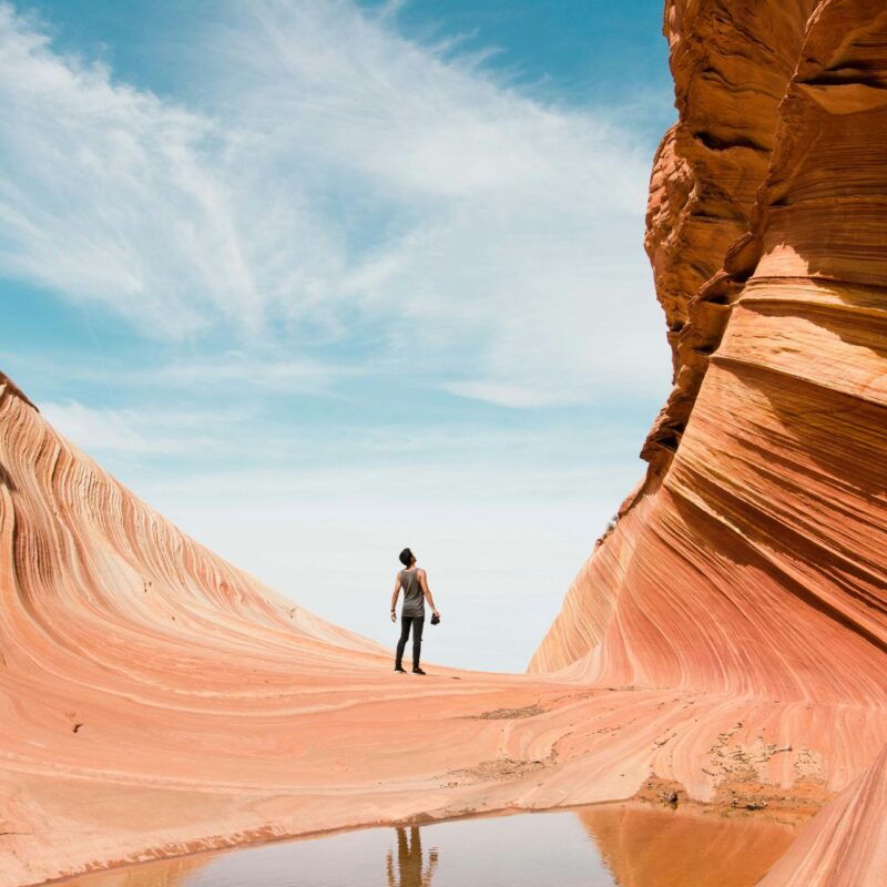 Man standing in the wave